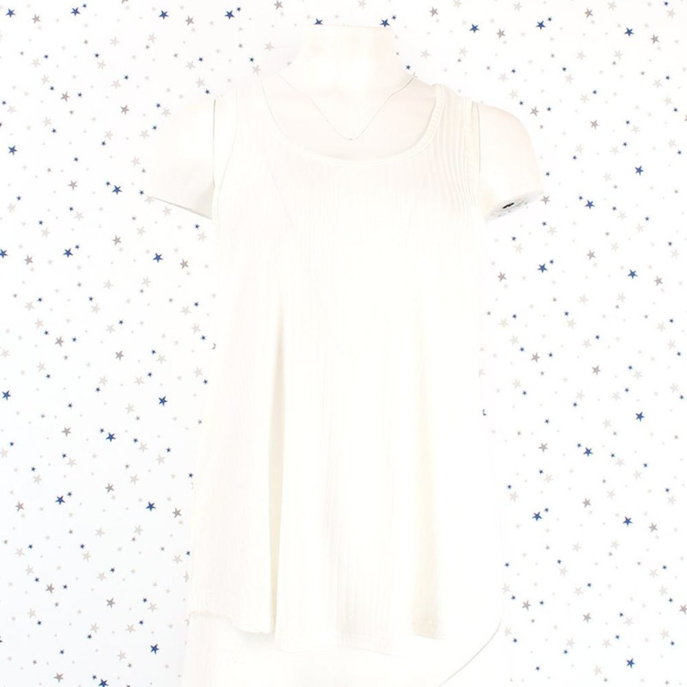 Ribbed Knit Tank Top Off White